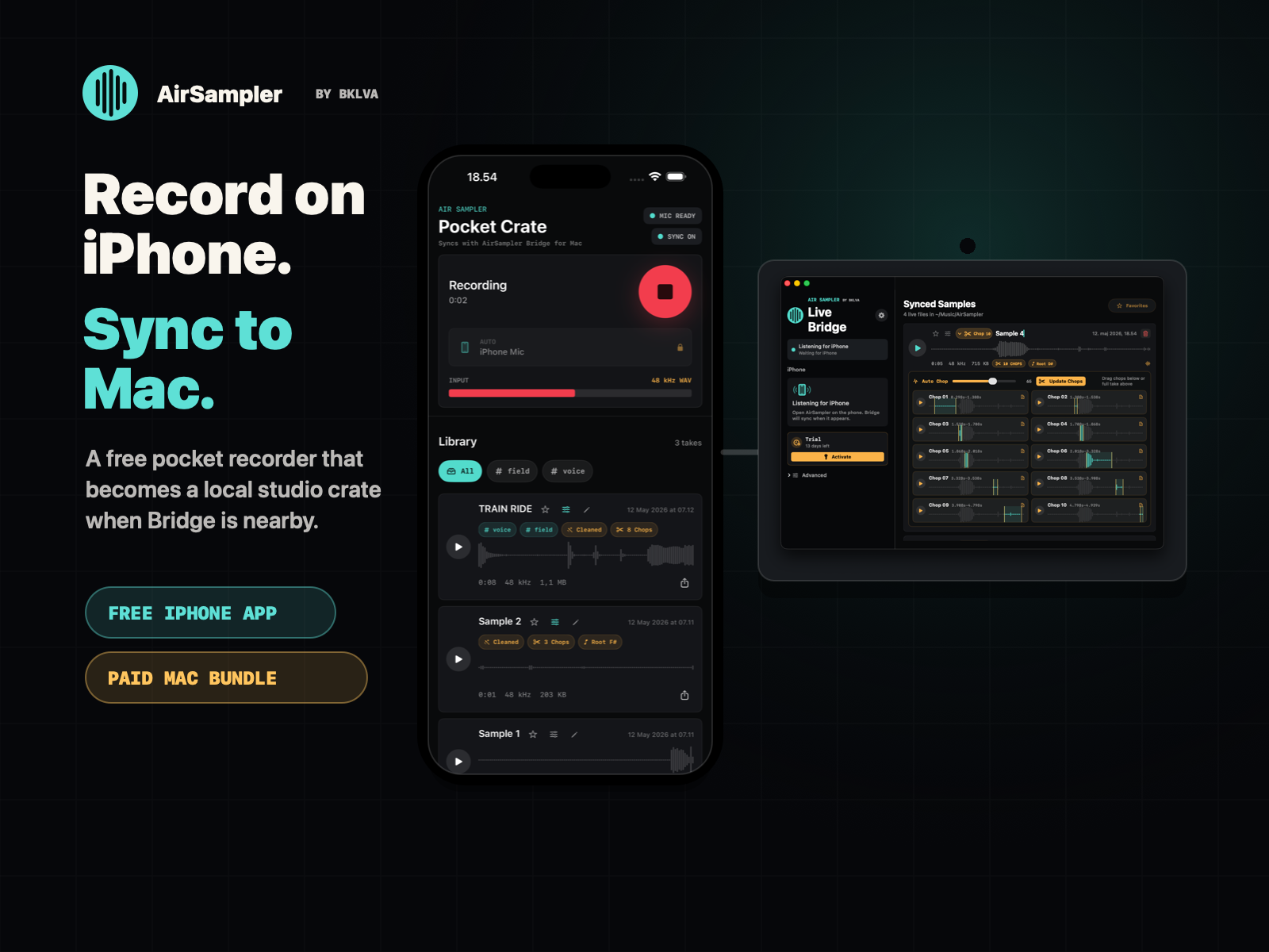 AirSampler: record samples on iPhone, sync to Mac, drag into your DAW ...